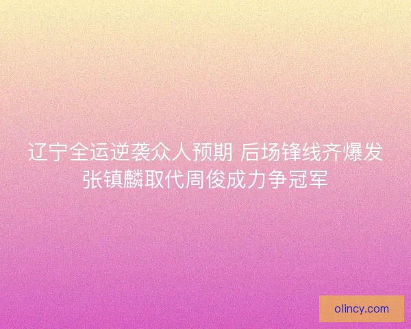 辽宁全运逆袭众人预期 后场锋线齐爆发张镇麟取代周俊成力争冠军